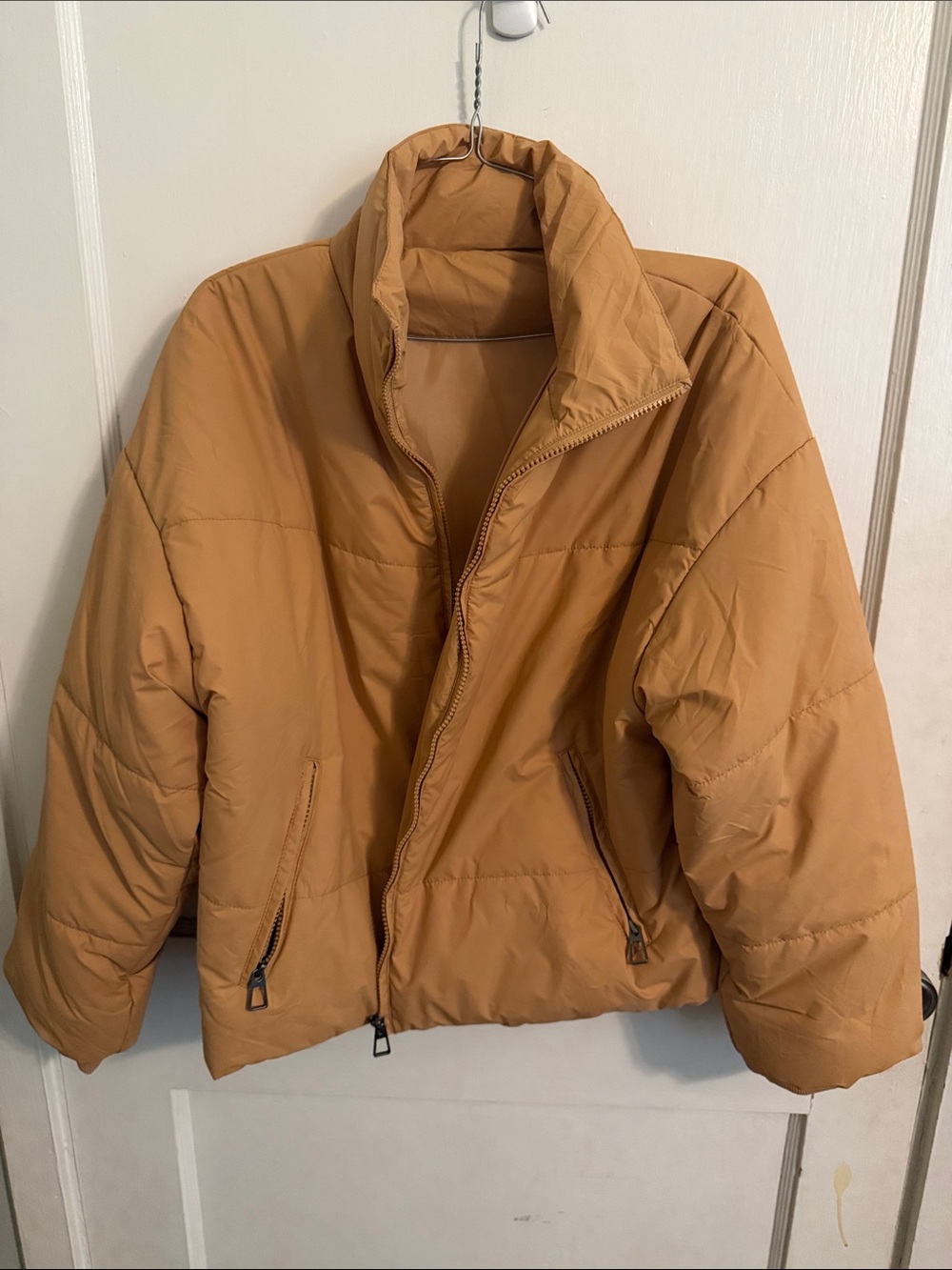 Tan Puffer Jacket - Cozy Winter Coat